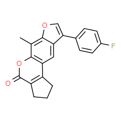 9-(4-fluorophenyl)-6-methyl-2,3-dihydrocyclopenta[c]furo[3,2-g]chromen-4(1H)-one Structure