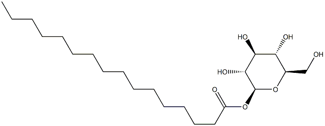 1-O-Palmitoyl-β-D-glucopyranose structure