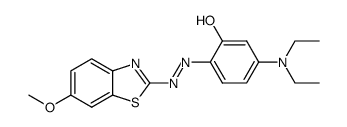 5-(diethylamino)-2-[(E)-2-(6-methoxy-1,3-benzothiazole)-1-diazenyl]phenol结构式