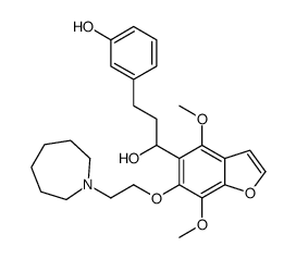 3-[3-[6-[2-(azepan-1-yl)ethoxy]-4,7-dimethoxy-1-benzofuran-5-yl]-3-hydroxypropyl]phenol Structure