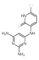 6-chloro-3-[(2,6-diaminopyrimidin-4-yl)amino]-1H-pyridine-2-thione结构式