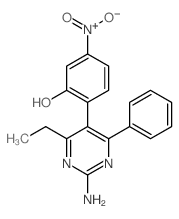 2-(2-amino-4-ethyl-6-phenyl-pyrimidin-5-yl)-5-nitro-phenol Structure
