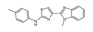 4-(1-methylbenzimidazol-2-yl)-N-(4-methylphenyl)-1,3-thiazol-2-amine结构式