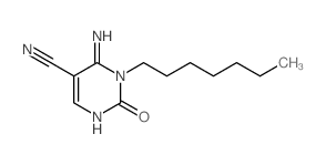 6-amino-1-heptyl-2-oxo-pyrimidine-5-carbonitrile Structure