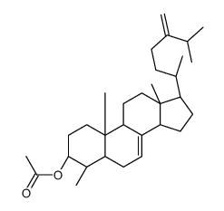 Ergosta-7,24(28)-dien-3-ol, 4-methyl-, acetate, (3beta,4alpha)-结构式