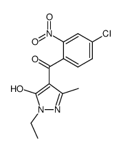 1-ethyl-3-methyl-4-(2-nitro-4-chlorobenzoyl)-5-hydroxypyrazole结构式