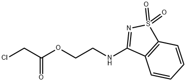 2-一氯乙酸2-[(1,1-二氧代-1,2-苯并噻唑-3-基)氨基]乙酯结构式