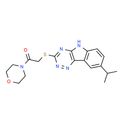 Morpholine, 4-[[[8-(1-methylethyl)-2H-1,2,4-triazino[5,6-b]indol-3-yl]thio]acetyl]- (9CI) Structure