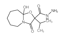 Oxazolo[3,2-a]azepine-2-carboxylicacid, octahydro-9a-hydroxy-2-(1-methylethyl)-3-oxo-, hydrazide结构式