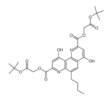6-butyl-4,10-dioxo-1,4,7,10-tetrahydro-[1,7]phenanthroline-2,8-dicarboxylic acid bis-tert-butoxycarbonylmethyl ester Structure