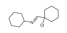 (E)-1-(1-chlorocyclohexyl)-N-cyclohexylmethanimine结构式