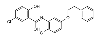 5-chloro-N-[2-chloro-5-(2-phenylethoxy)phenyl]-2-hydroxybenzamide Structure