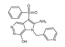 2-amino-3-(benzenesulfonyl)-1-(pyridin-3-ylmethyl)-6H-pyrrolo[2,3-d]pyridazin-7-one结构式