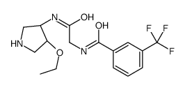 N-[2-[[(3S,4S)-4-ethoxy-3-pyrrolidinyl]amino]-2-oxoethyl]-3-(trifluoromet hyl)- Structure