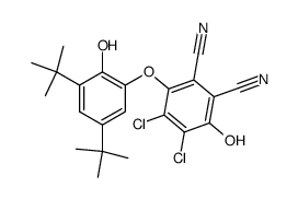 4,5-dichloro-3-(3,5-di-tert-butyl-2-hydroxyphenoxy)-6-hydroxyphthalonitrile结构式