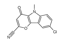 8-chloro-4,5-dihydro-5-methyl-4-oxopyrano[3,2-b]indole-2-carbonitrile结构式