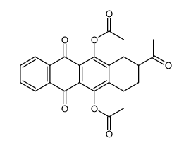 5,12-diacetoxy-2-acetyl-1,2,3,4-tetrahydro-6,11-naphtacenequinone结构式