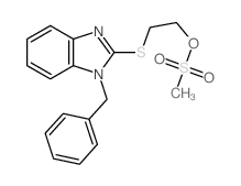 1-benzyl-2-(2-methylsulfonyloxyethylsulfanyl)benzoimidazole structure