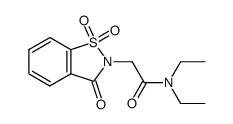 3-oxo-1,2-benzoisothiazoline-2-(N,N-diethyl)acetamide 1,1-dioxide Structure