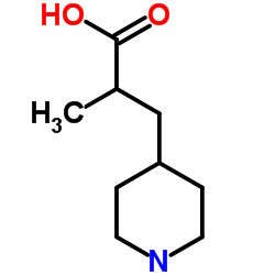 2-Methyl-3-(4-piperidinyl)propanoic acid结构式