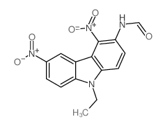 N-(9-ethyl-4,6-dinitro-carbazol-3-yl)formamide结构式