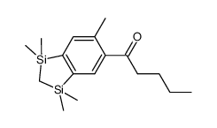 1-(1,1,3,3,6-pentamethyl-1,3-disila-2,3-dihydro-1H-inden-5-yl)pentanone结构式