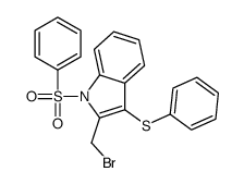1-(benzenesulfonyl)-2-(bromomethyl)-3-phenylsulfanylindole结构式