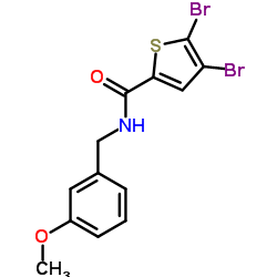 4,5-Dibromo-N-(3-methoxybenzyl)-2-thiophenecarboxamide结构式