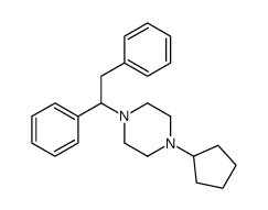 1-cyclopentyl-4-(1,2-diphenylethyl)piperazine Structure