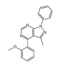 1-phenyl-3-methyl-4-(o-anisyl)pyrazolo(3,4-d)pyrimidine Structure