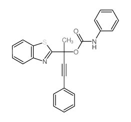 (2-benzothiazol-2-yl-4-phenyl-but-3-yn-2-yl) N-phenylcarbamate结构式