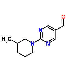 2-(3-METHYL-PIPERIDIN-1-YL)-PYRIMIDINE-5-CARBALDEHYDE structure