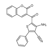 4-Amino-5-(2-oxo-2H-chromene-3-carbonyl)-2-phenyl-thiophene-3-carbonitrile Structure