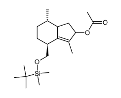 acetoxy-8 t-butyldimethylsilyloxymethyl-2 dimethyl-5,9 bicyclo<4,3,0>nonene-1 (9)结构式