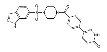 6-(4-(4-(1H-indazole-6-sulfonyl)-piperazine-1-carbonyl)-phenyl)-2H-pyridazin-3-one结构式