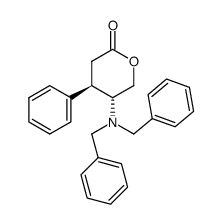 (4R,5R)-5-(dibenzylamino)-3,4,5,6-tetrahydro-4-phenylpyran-2-one结构式