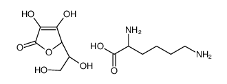 2,6-diaminohexanoic acid,(2R)-2-[(1S)-1,2-dihydroxyethyl]-3,4-dihydroxy-2H-furan-5-one结构式