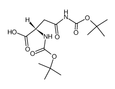 Nα,Nca-di-tert-butyloxycarbonylasparagine结构式