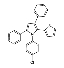 1-(4-chlorophenyl)-3,5-diphenyl-2-(thiophen-2-yl)-1H-pyrrole结构式