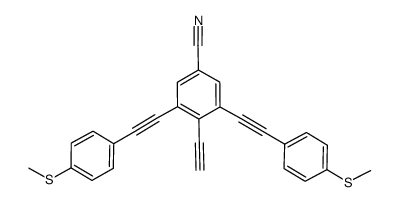 3,5-bis(4-methylthiophenylethynyl)-4-ethynyl-benzonitrile结构式