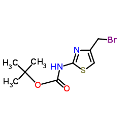 (4-(溴甲基)噻唑-2-基)氨基甲酸叔丁酯结构式
