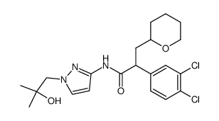 2-(3,4-dichloro-phenyl)-N-[1-(2-hydroxy-2-methyl-propyl)-1H-pyrazol-3-yl]-3-(tetrahydro-pyran-2-yl)-propionamide结构式