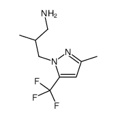 2-methyl-3-[3-methyl-5-(trifluoromethyl)-1H-pyrazol-1-yl]-1-propanamine(SALTDATA: FREE)结构式
