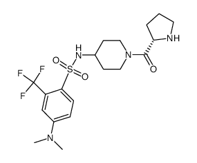 4-(dimethylamino)-N-(1-L-prolylpiperidin-4-yl)-2-(trifluoromethyl)benzenesulfonamide Structure