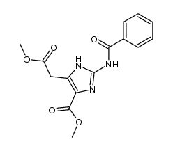 methyl 2-(benzoylamino)-4-(methoxycarbonyl)-1H-imidazole-5-acetate结构式