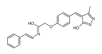 N-[(E)-benzylideneamino]-2-[4-[(Z)-(3-methyl-5-oxo-1H-pyrazol-4-ylidene)methyl]phenoxy]acetamide结构式