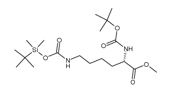 Nα-(tert-butoxycarbonyl)-Nε-(tert-butyldimethylsilyloxycarbonyl)-L-lysine methyl ester结构式