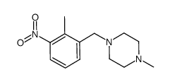 1-methyl-4-[(2-methyl-3-nitrophenyl)methyl]piperazine结构式