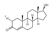 2α-deuterio-17β-hydroxyandrost-4-en-3-one结构式