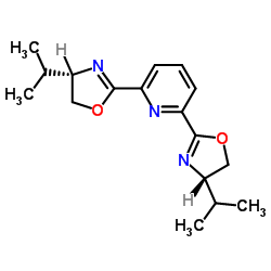 (S,S)-2,6-双(4-异丙基-2-恶唑啉-2-基)吡啶结构式